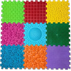 Массажный коврик-пазл Микс пазлы (9 элементов обновленный)