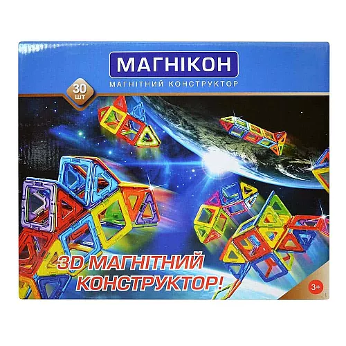 Розвиваючий магнітний 3D конструктор Магнікон MK-30 Розвиваючий магнітний 3D конструктор Магнікон MK-30