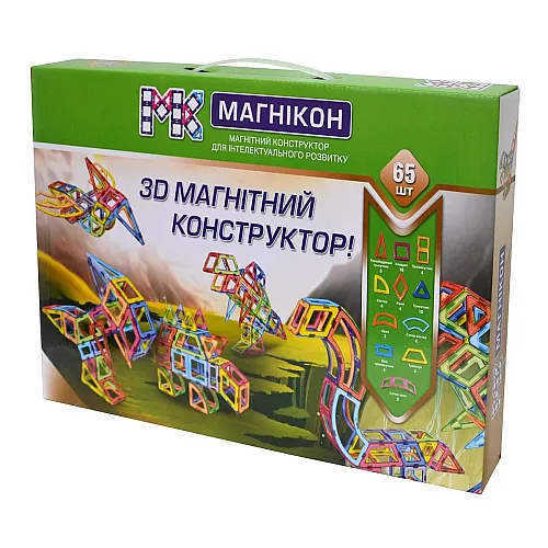 Розвиваючий магнітний 3D конструктор Магнікон MK-65 Розвиваючий магнітний 3D конструктор Магнікон MK-65