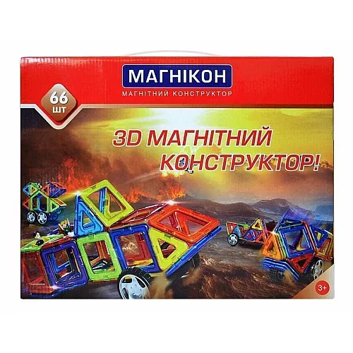 Розвиваючий магнітний 3D конструктор Магнікон MK-66 Розвиваючий магнітний 3D конструктор Магнікон MK-66