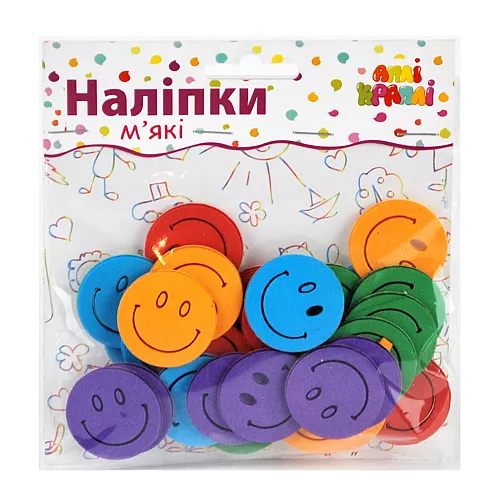 Набір для творчості м'які наліпки Смайли (30 шт) Набір для творчості м'які наліпки Смайли (30 шт)