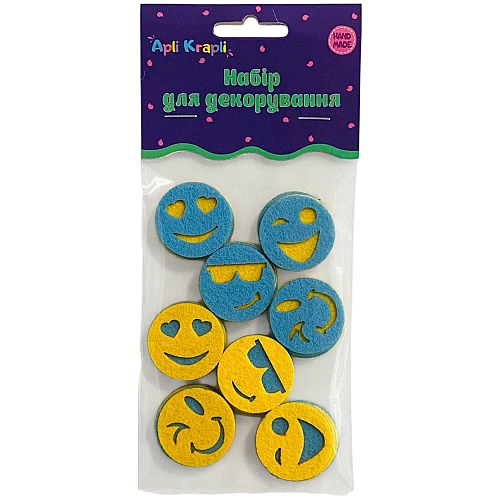 Набір декору з фетру Смайли (20 шт)