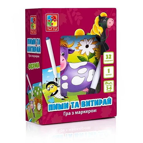 Настольная игра Пиши и вытирай. Ферма