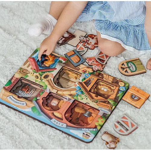 Развивающий трехслойный пазл Ферма