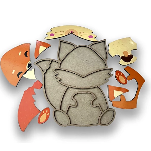 Развивающая игрушка пазл-вкладыш Лисичка