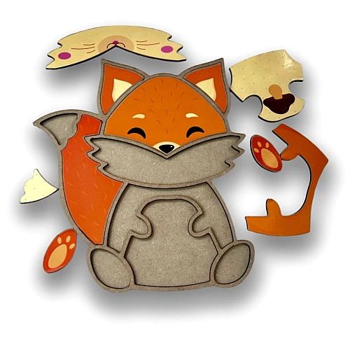 Развивающая игрушка пазл-вкладыш Лисичка