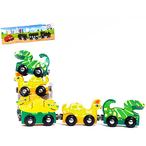 Поїзд на магнітах Динозаври (3 шт)