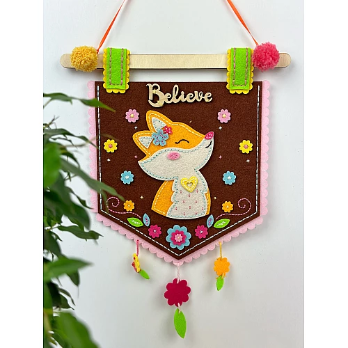 Набор для творчества флажок из фетра Лисичка