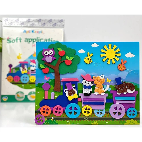 Набір для творчості м'яка аплікація Сім'я котиків