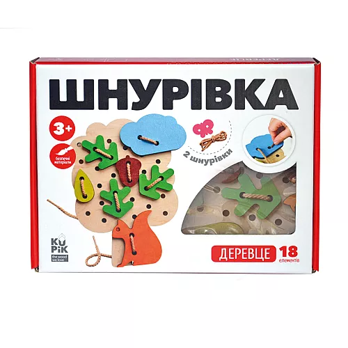 Развивающая игрушка шнуровка Дерево (30 элементов) Развивающая игрушка шнуровка Дерево (30 элементов)