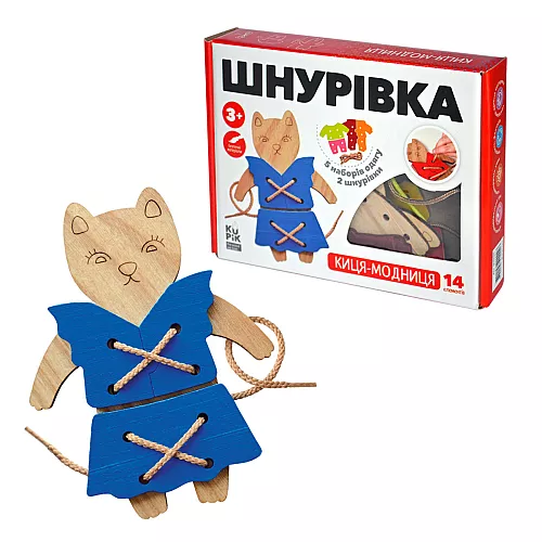 Развивающий набор шнуровка Кошка-модница (30 элементов) Развивающий набор шнуровка Кошка-модница (30 элементов)