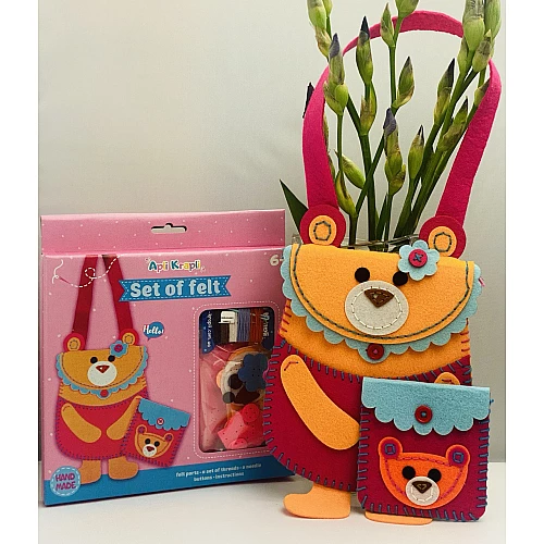 Набор для творчества сумка и кошелек из фетра Мишка