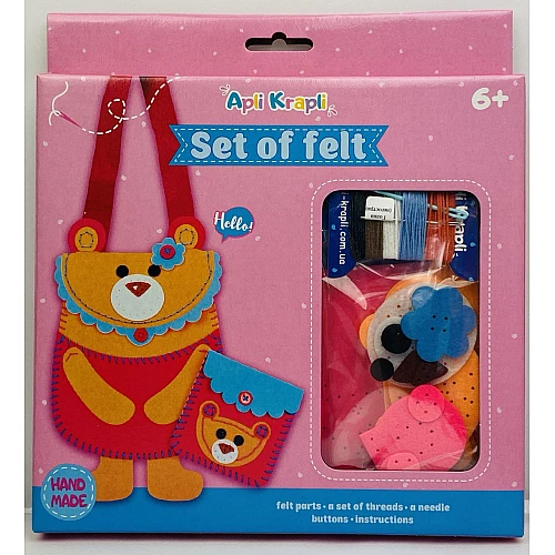 Набор для творчества сумка и кошелек из фетра Мишка