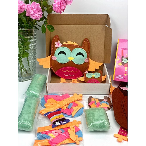 Набір для творчості сумка з фетру Сова (іграшка + брелок)