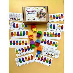 Развивающая игра Мишки в шапках (12 заданий 6 карточек)