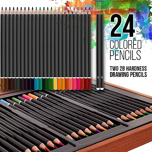 Творческий набор для рисования в деревянном боксе (145 предметов) от US Art Supply Творческий набор для рисования в деревянном боксе (145 предметов) от US Art Supply