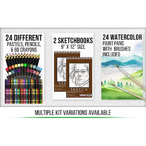 Творческий набор для рисования в деревянном боксе (145 предметов) от US Art Supply Творческий набор для рисования в деревянном боксе (145 предметов) от US Art Supply
