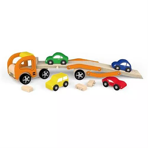 Розвиваючий набір Автотрейлер з машинками від Viga Toys Розвиваючий набір Автотрейлер з машинками від Viga Toys