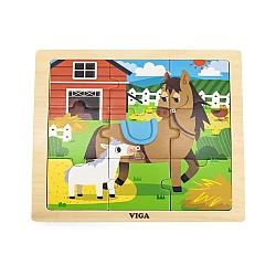 Дерев'яний пазл Конячки (9 елементів) від Viga Toys
