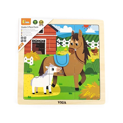 Дерев'яний пазл Конячки (9 елементів) від Viga Toys