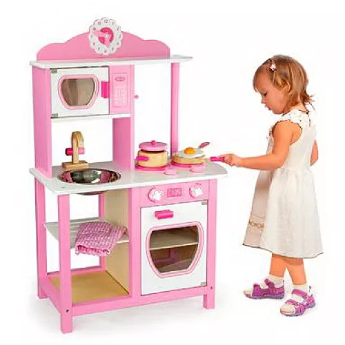 Розвиваючий набір Кухня біло-рожева від Viga Toys Розвиваючий набір Кухня біло-рожева від Viga Toys