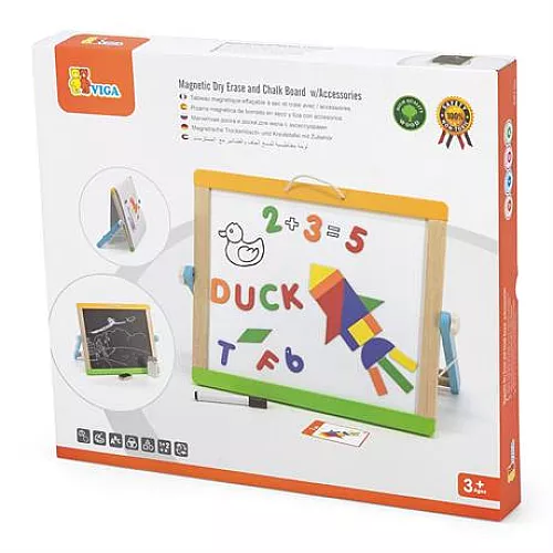 Магнитный маркерный двухсторонний мольберт от Viga Toys Магнитный маркерный двухсторонний мольберт от Viga Toys