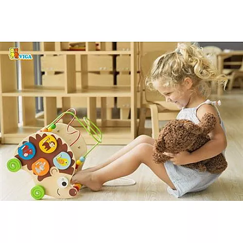 Развивающая игрушка каталка 4 в 1 Ежик от Viga Toys Развивающая игрушка каталка 4 в 1 Ежик от Viga Toys