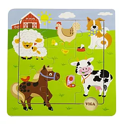 Развивающий пазл Ферма (9 элементов) от Viga Toys
