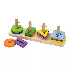 Развивающий набор Монтессори Цвет и форма (12 шт) от Viga Toys