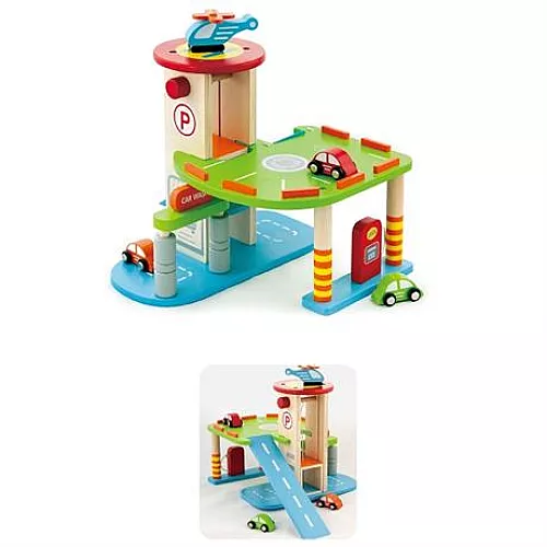 Розвиваючий набір Гараж з машинками від Viga Toys Розвиваючий набір Гараж з машинками від Viga Toys
