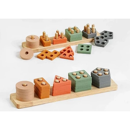 Розвиваючий дерев'яний сортер Геометричні фігури (15 шт)