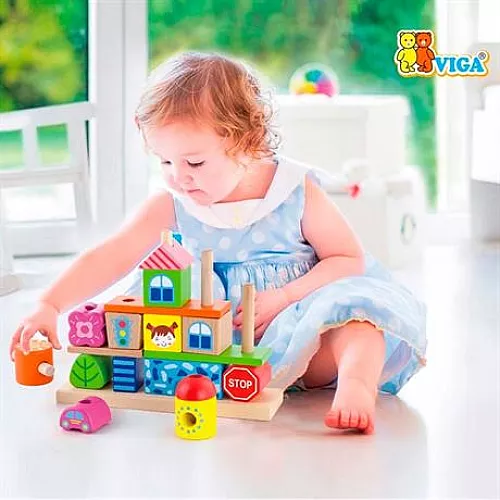 Развивающий набор кубиков Городок от Viga Toys Развивающий набор кубиков Городок от Viga Toys