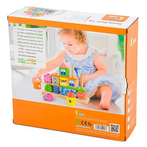 Развивающий набор кубиков Городок от Viga Toys