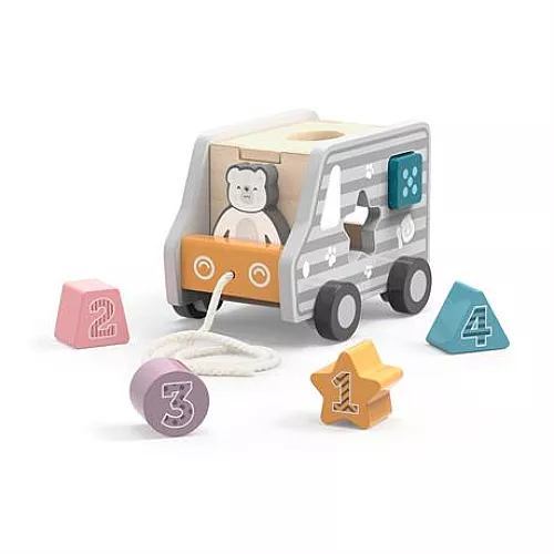 Розвиваюча дерев'яна каталка-сортер Машинка від Viga Toys Розвиваюча дерев'яна каталка-сортер Машинка від Viga Toys