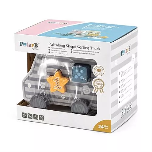Розвиваюча дерев'яна каталка-сортер Машинка від Viga Toys Розвиваюча дерев'яна каталка-сортер Машинка від Viga Toys