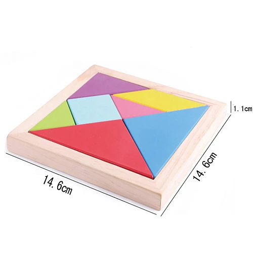 Розвиваюча гра-головоломка Кольоровий танграм 14*14 см від Obetty