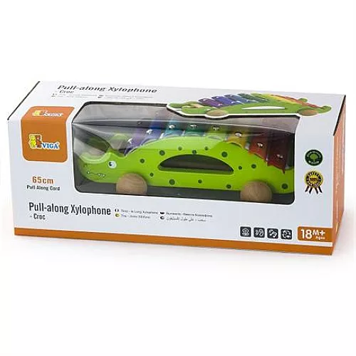 Розвиваюча іграшка каталка ксилофон Крокодил від Viga Toys Розвиваюча іграшка каталка ксилофон Крокодил від Viga Toys