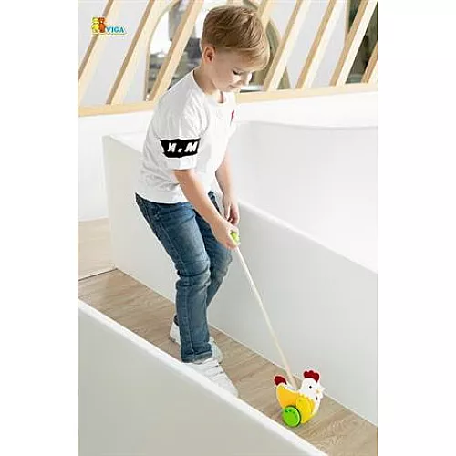 Розвиваюча іграшка каталка Курочка від Viga Toys Розвиваюча іграшка каталка Курочка від Viga Toys