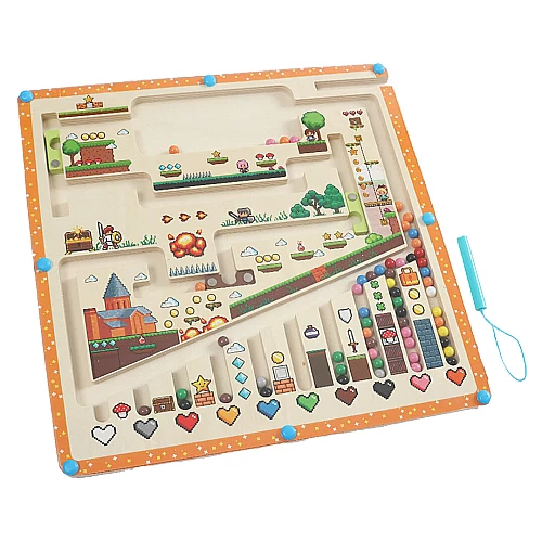 Дерев'яний магнітний лабіринт Маріо