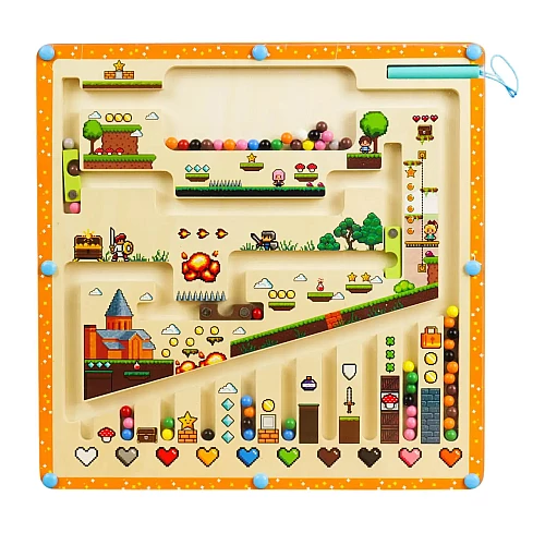 Дерев'яний магнітний лабіринт Маріо