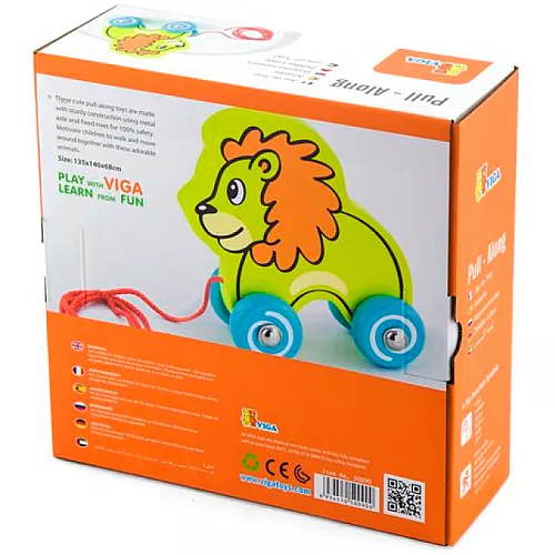 Развивающая игрушка каталка Лев от Viga Toys Развивающая игрушка каталка Лев от Viga Toys