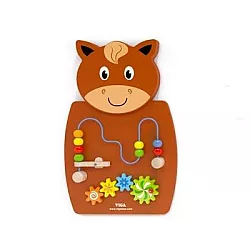 Развивающий бизиборд с шестеренками Лошадь от Viga Toys