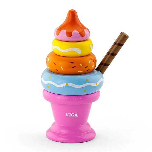 Развивающий набор Мороженное пирамидка Клубника от Viga Toys