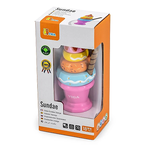 Развивающий набор Мороженное пирамидка Клубника от Viga Toys
