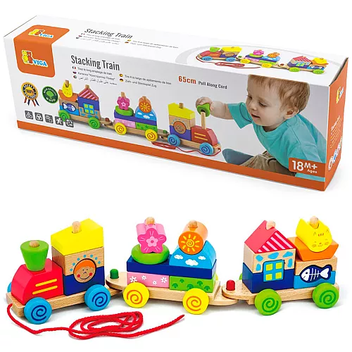 Розвиваючий конструктор каталка Паровозик від Viga Toys Розвиваючий конструктор каталка Паровозик від Viga Toys