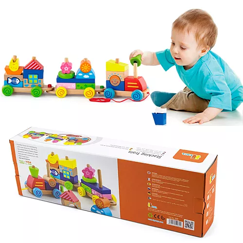 Розвиваючий конструктор каталка Паровозик від Viga Toys Розвиваючий конструктор каталка Паровозик від Viga Toys