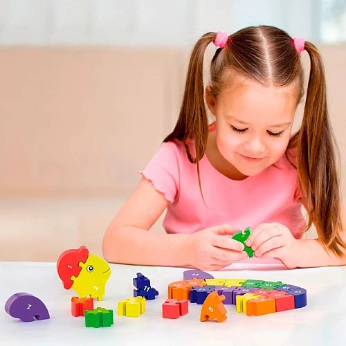 Развивающий пазл буквы и числа Черепаха от Viga Toys Развивающий пазл буквы и числа Черепаха от Viga Toys