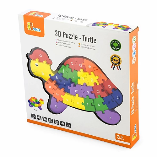 Развивающий пазл буквы и числа Черепаха от Viga Toys Развивающий пазл буквы и числа Черепаха от Viga Toys