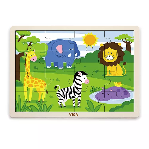 Развивающий пазл Сафари (16 элементов) от Viga Toys Развивающий пазл Сафари (16 элементов) от Viga Toys