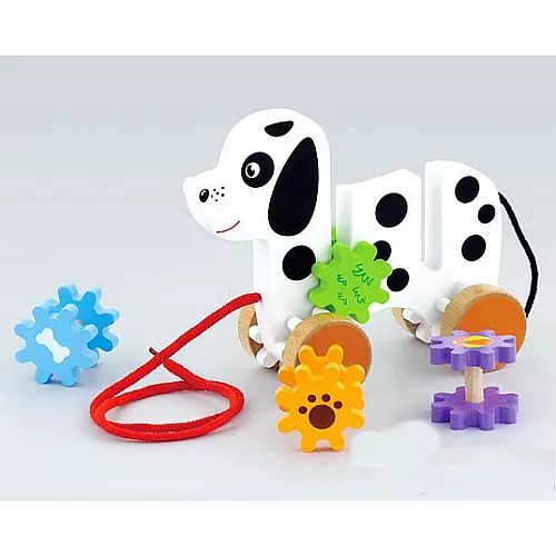 Розвиваюча іграшка каталка з шестернями Щеня від Viga Toys Розвиваюча іграшка каталка з шестернями Щеня від Viga Toys